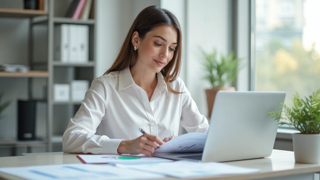 Профессиональная рабочая область с документами о финансовом планировании